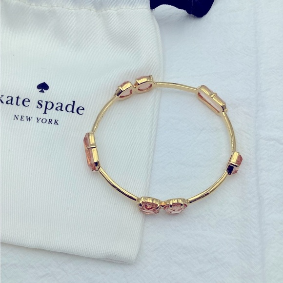 Kate Spade Gold Bangle Bracelet with Rose Accents - Picture 4 of 4